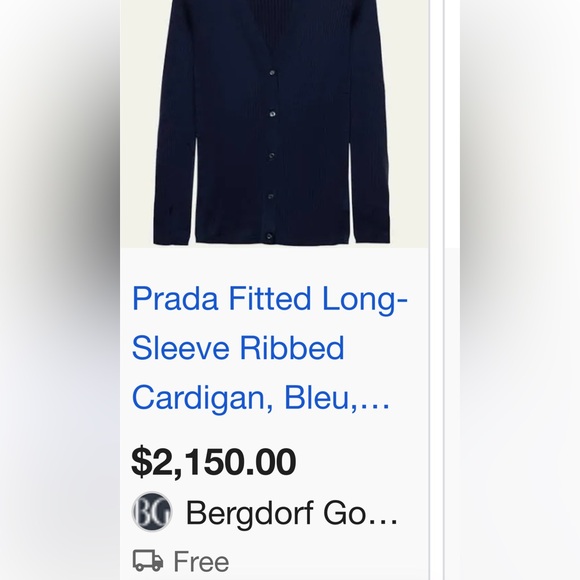 Prada Navy Ruffled Cardigan - Picture 10 of 10